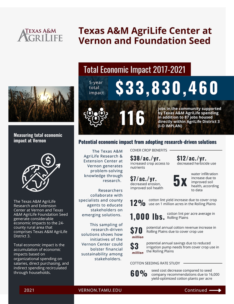 Vernon center economic impacts one-pager thumbnail